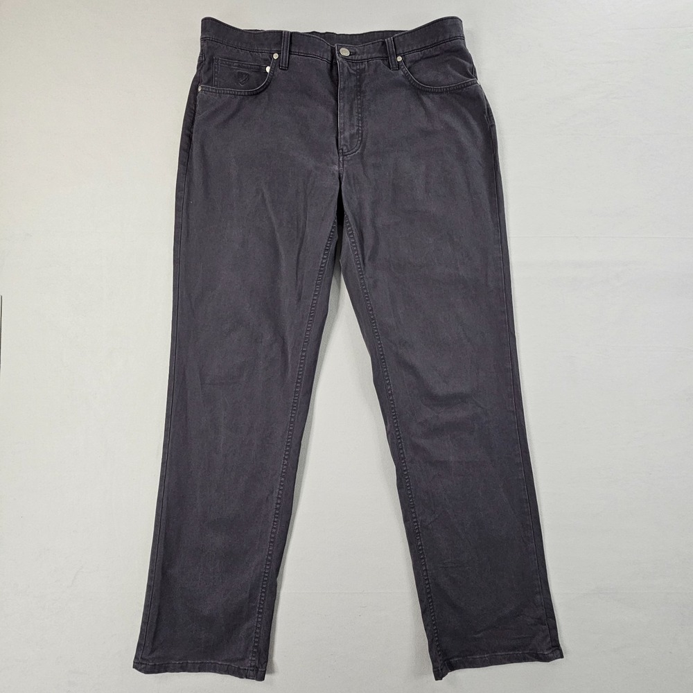 Cremieux Hudson Pants 36x32 Charcoal Gray Stretch Straight Leg 5 Pocket
